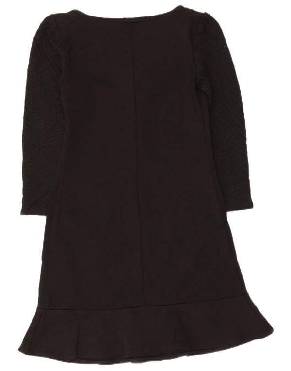 Naf Naf Dame 3/4 ærmet basiskjole UK 8 Small Black Viscose