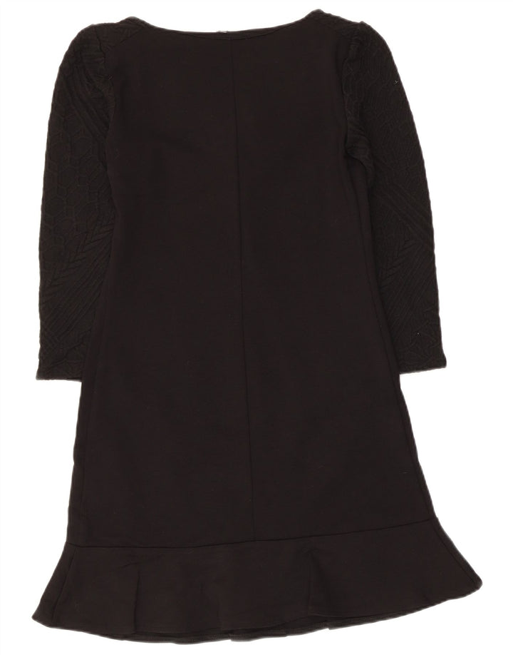 Naf Naf Dame 3/4 ærmet basiskjole UK 8 Small Black Viscose