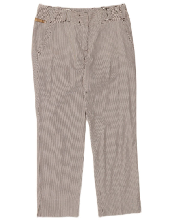 SPORTMAX Womens Cropped Trousers UK 8 Small W28 L25 Grey Pinstripe