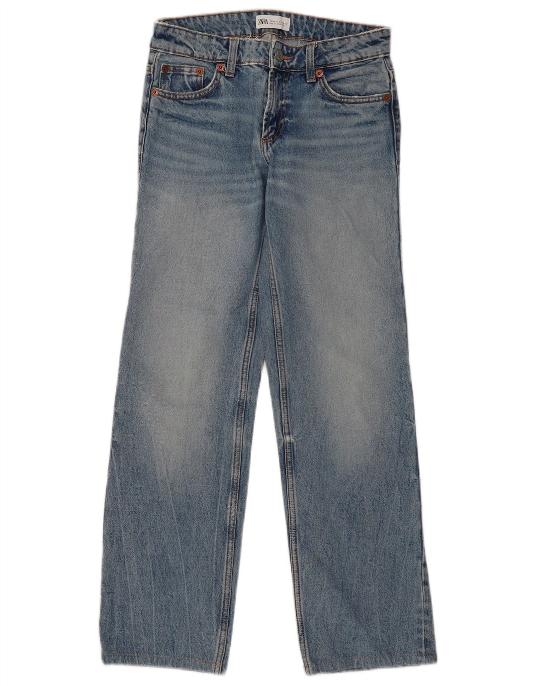 ZARA Straight Jeans til kvinder EU 34 2XS W24 L29 Blå