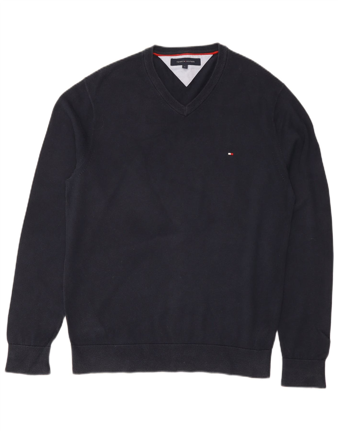 Tommy Hilfiger Herre Regular Fit V-hals sweater Large Navy Blue