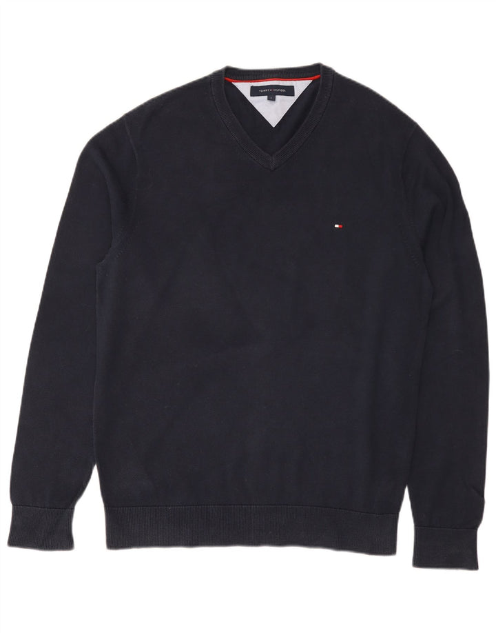 Tommy Hilfiger Herre Regular Fit V-hals sweater Large Navy Blue