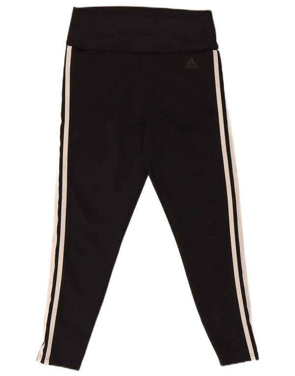 Adidas Womens Crop Leggings UK 12/14 Medium Black Polyester