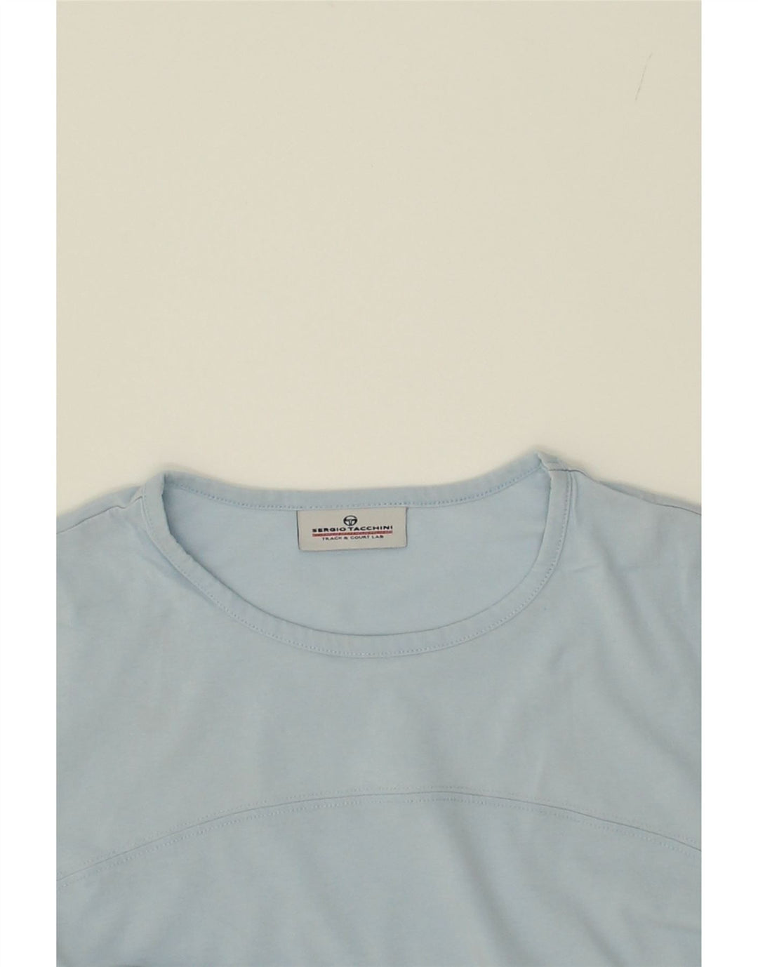 SERGIO TACCHINI Womens T-Shirt Top UK 14 Medium Blue Vintage Sergio Tacchini and Second-Hand Sergio Tacchini from Messina Hembry 