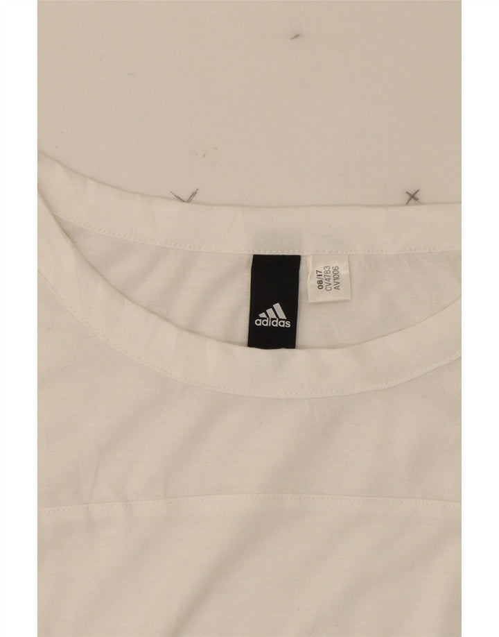 ADIDAS Womens Top 3/4 Sleeve UK 14 Medium White Colourblock Cotton Vintage Adidas and Second-Hand Adidas from Messina Hembry 