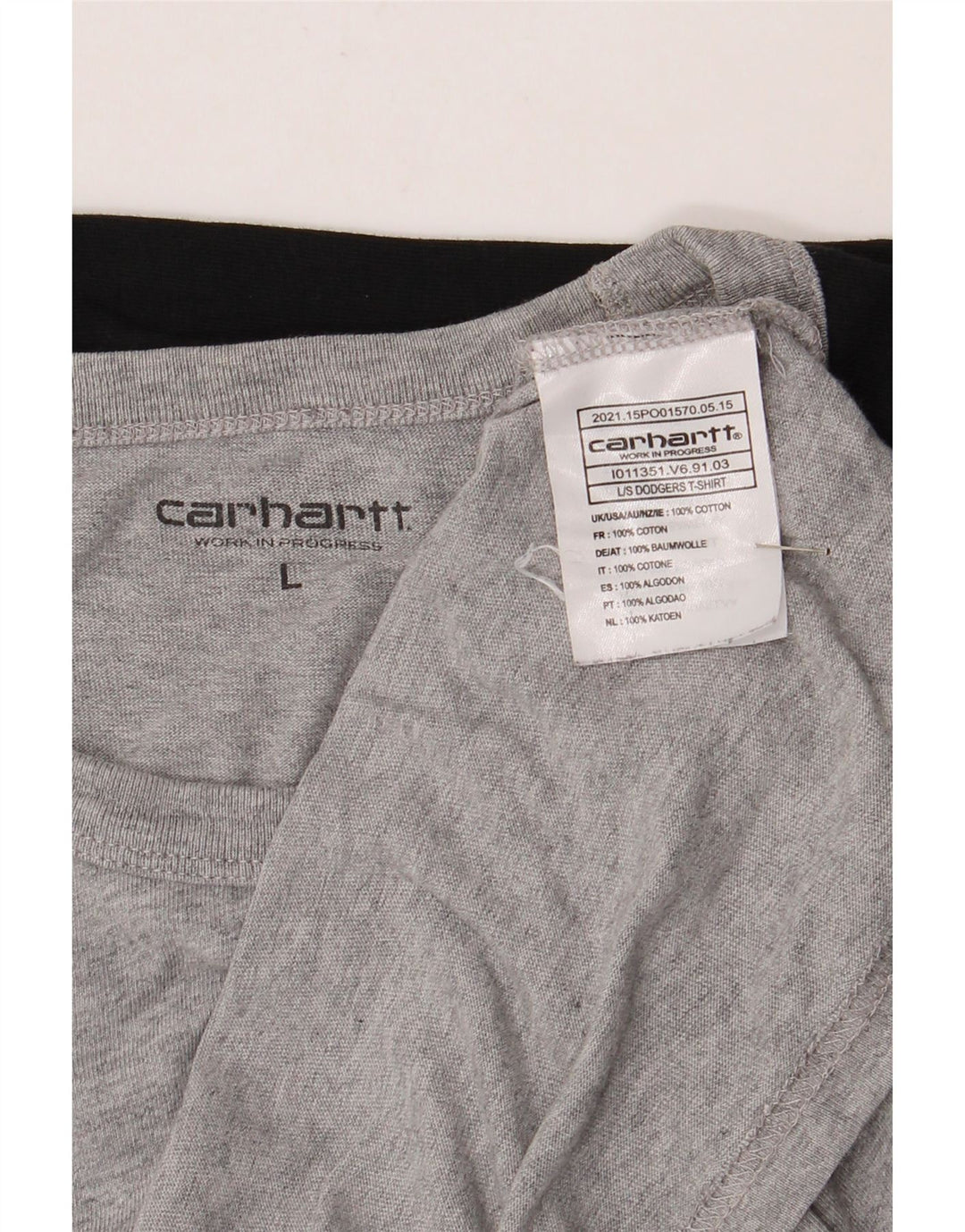 Carhartt Herre Top Langærmet Stor Grå Colourblock Bomuld