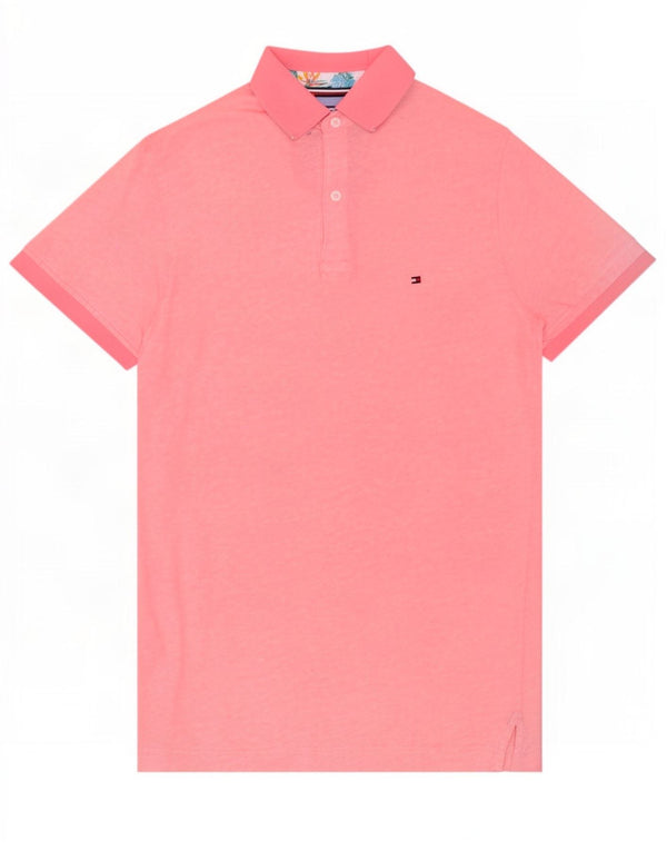 Tommy Hilfiger Herre Regular Fit Polo Shirt Medium Pink Bomuld