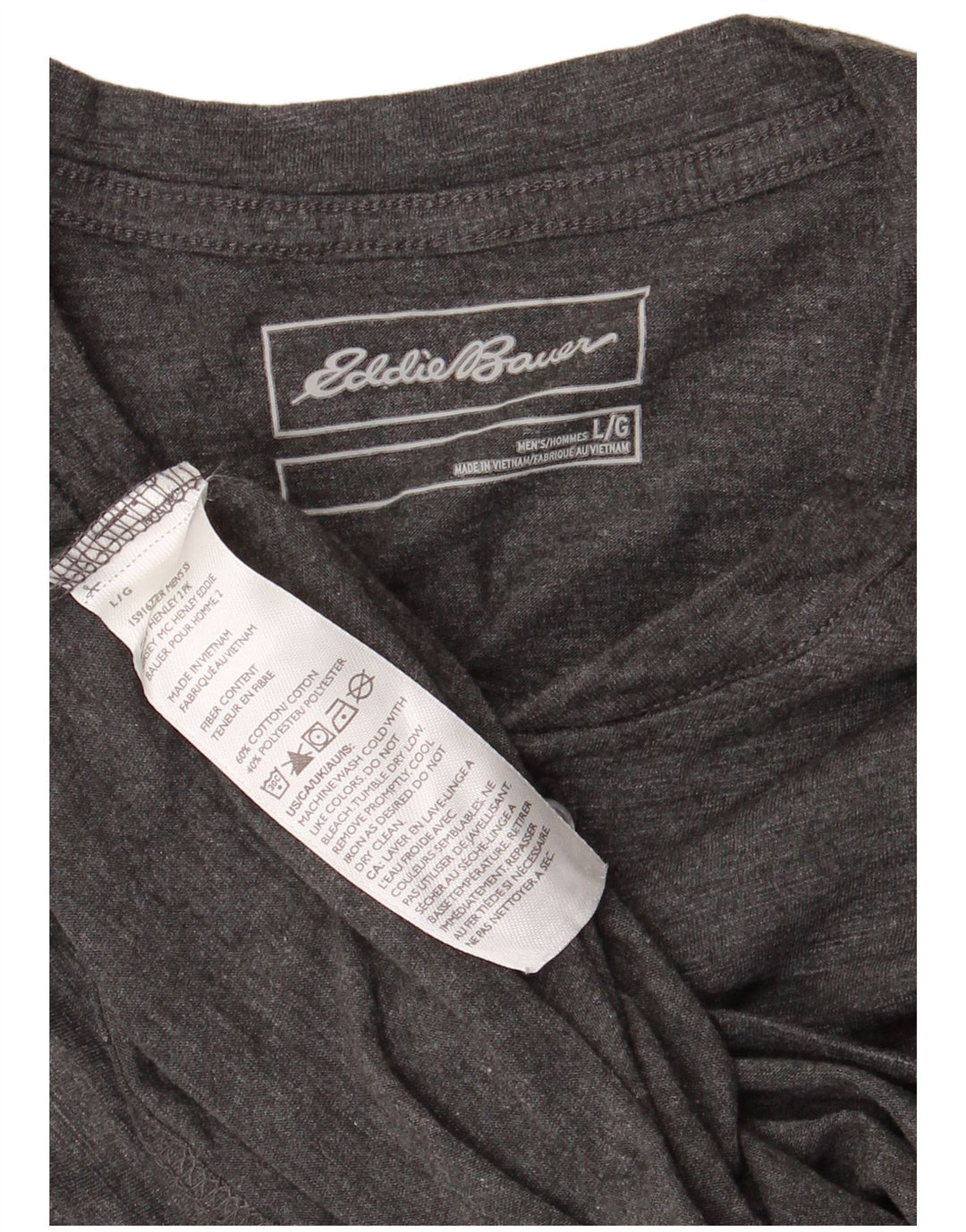 EDDIE BAUER Herre T-Shirt Top Stor Grå Bomuld