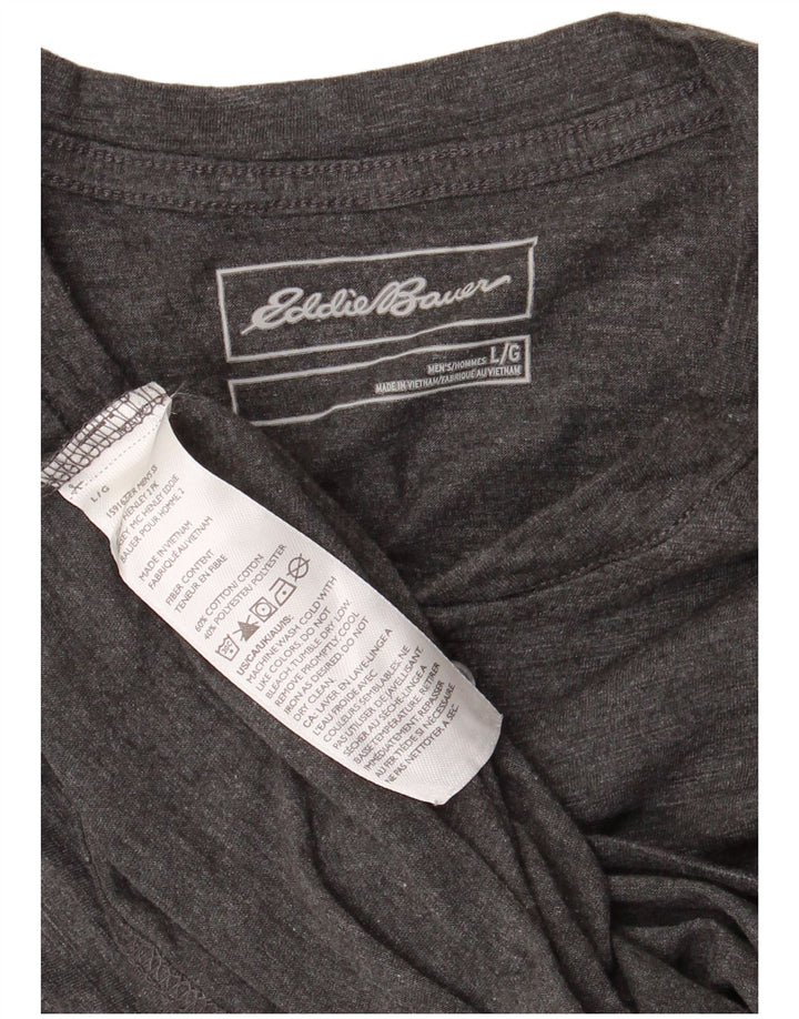 EDDIE BAUER Herre T-Shirt Top Stor Grå Bomuld