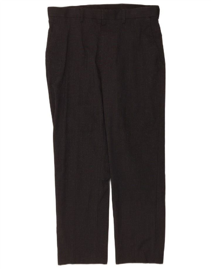 Marks & Spencer Straight Chino Bukser til mænd W32 L29 Grå Flecked