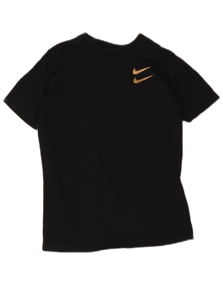 Nike Boys Swoosh Grafisk T-Shirt Top 10-11 år Medium Sort