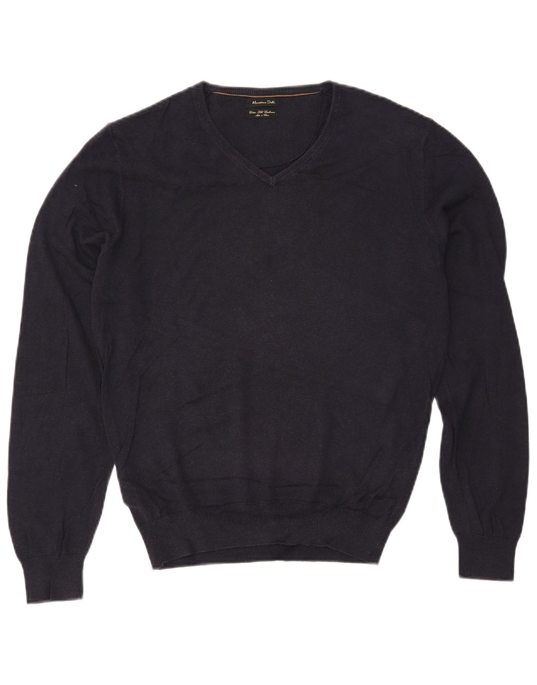 MASSIMO DUTTI Dame Oversized V-hals sweater UK 10 Small Navy Blue