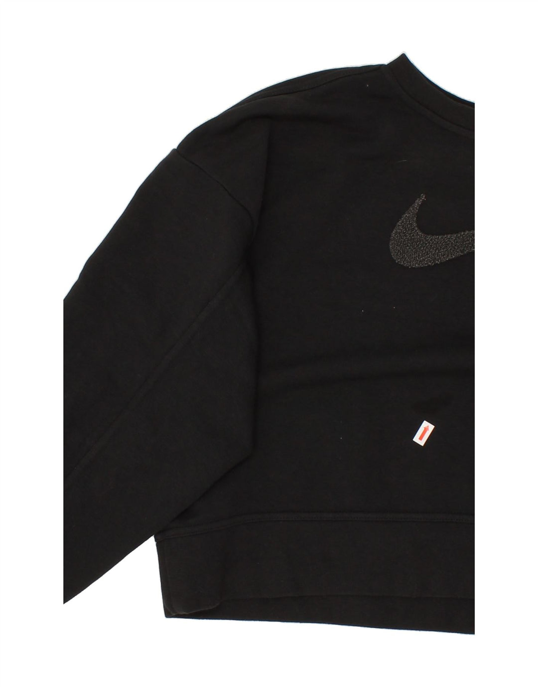 NIKE Womens Oversized Graphic Crop Sweatshirt Jumper UK 10 Small Black Vintage Nike and Second-Hand Nike from Messina Hembry 