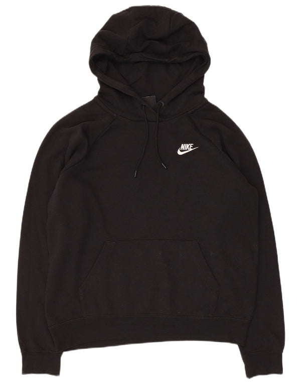Nike Dame Oversized Hoodie Jumper UK 10 Small Black Bomuld