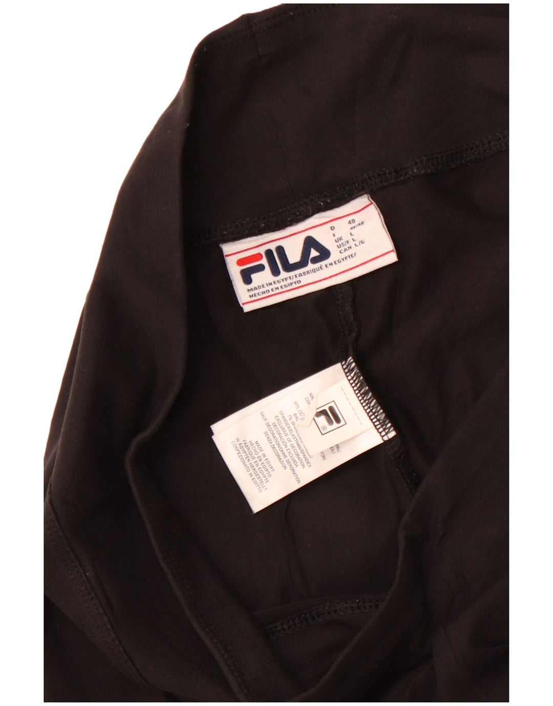 Fila Womens Grafisk Crop Leggings UK 14 Large Black Bomuld