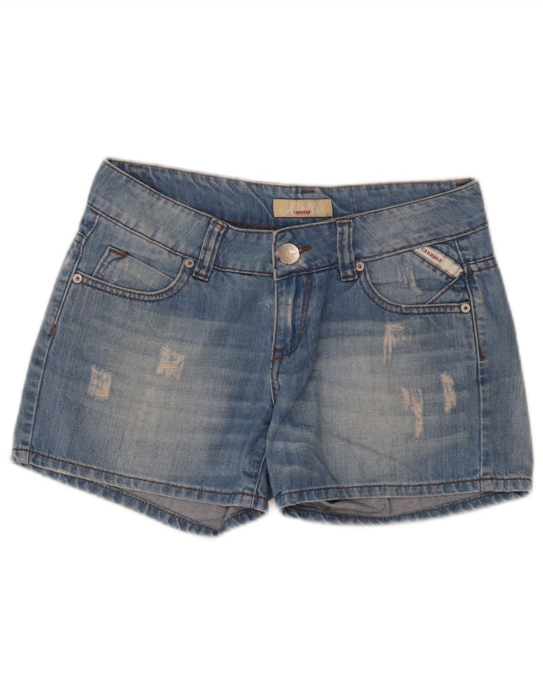 Carrera Dame Distressed Denim Shorts W30 Medium Blue