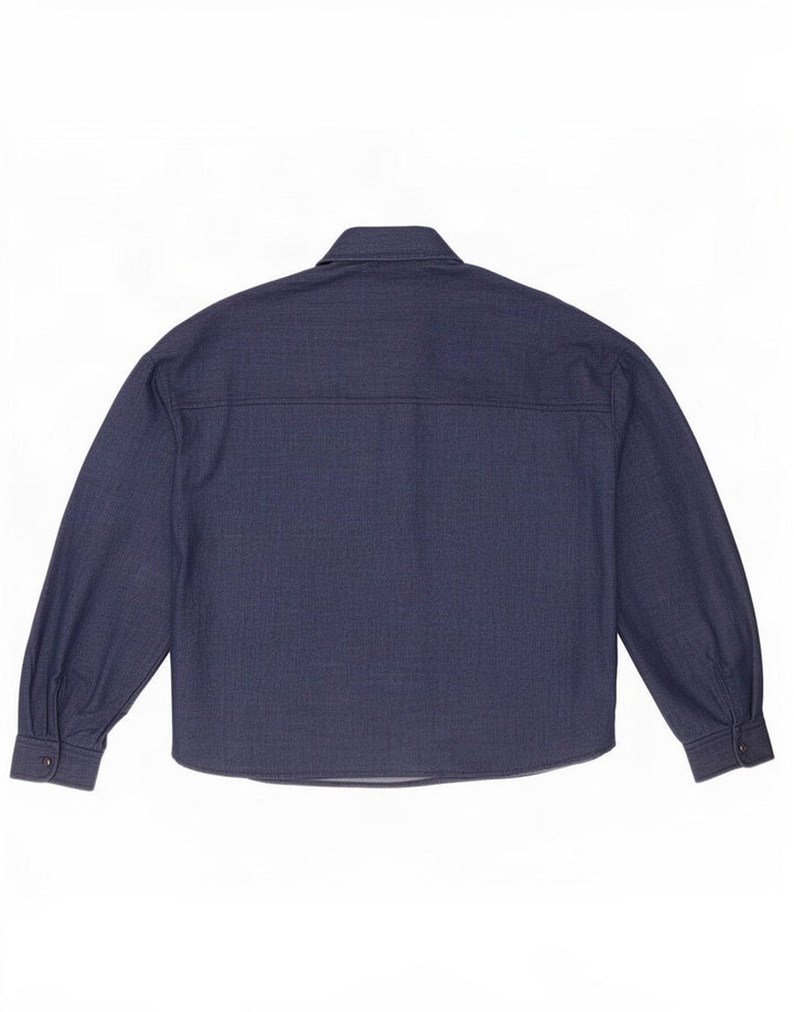 Zara oversize skjorte til kvinder UK 6 XS marineblå polyester