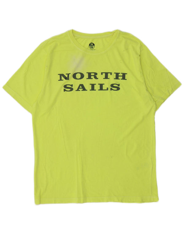 North Sails Herre Grafisk T-Shirt Top Medium Grøn Bomuld