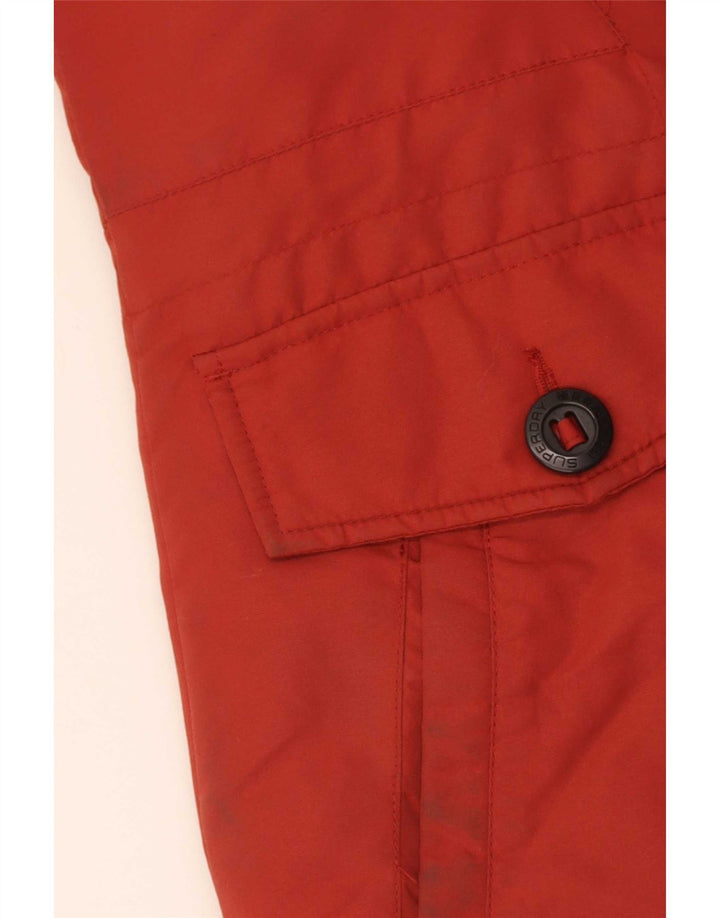 Superdry Oversized Parkajakke med hætte til kvinder UK 10 Lille rød farveblok