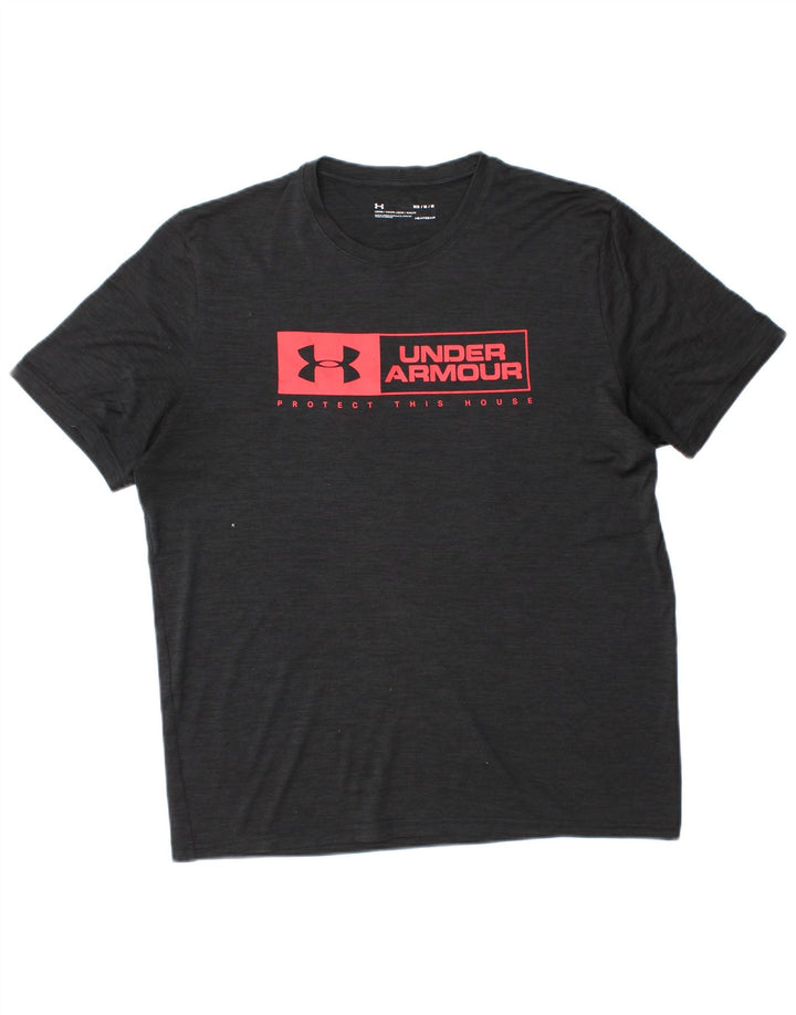 UNDER ARMOUR Herre Heat Gear Grafisk T-Shirt Top Medium Sort