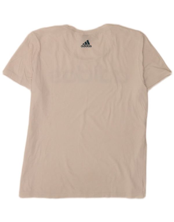 Adidas Womens Regular Graphic T-Shirt Top UK 12 Medium White