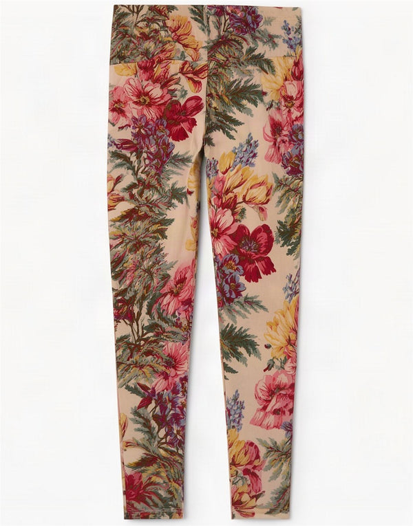Kenzo Womens Leggings UK 16 Large Multicolored Floral Cotton