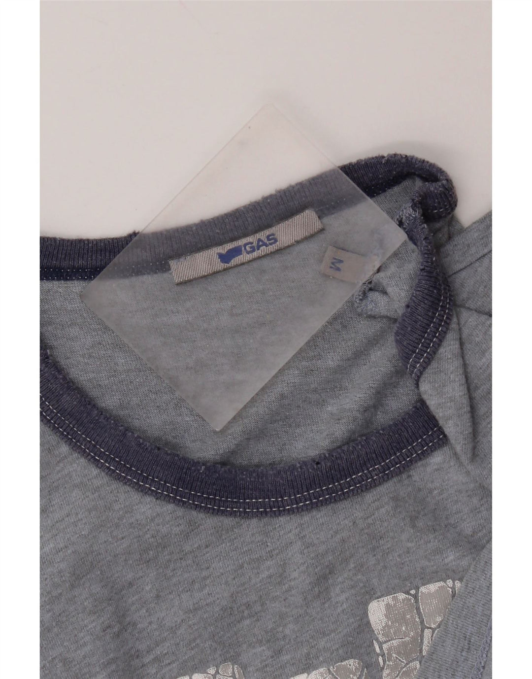 Gas Graphic T-Shirt Top UK 14 Medium Grå