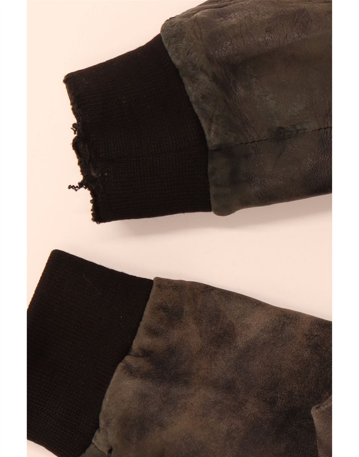 VINTAGE Herre Læderjakke UK 38 Medium Sort