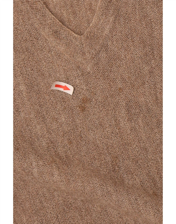 Trussardi Herre V-hals sweater XL Brun Alpaca uld