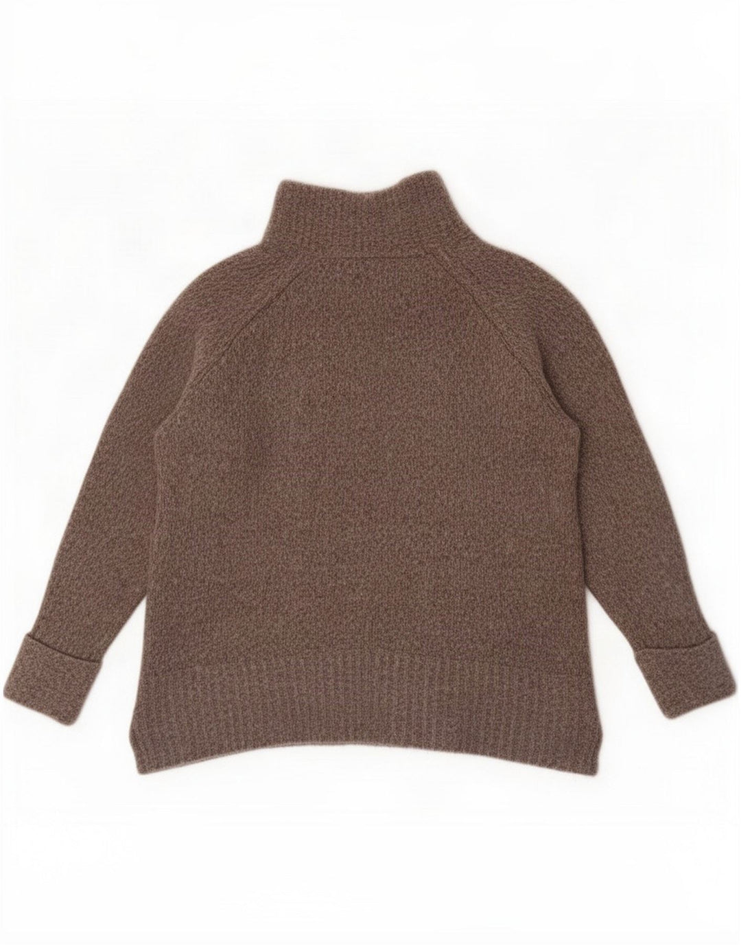 Massimo Dutti Dame Turtle Neck Jumper Sweater UK 18 XL Brun Uld