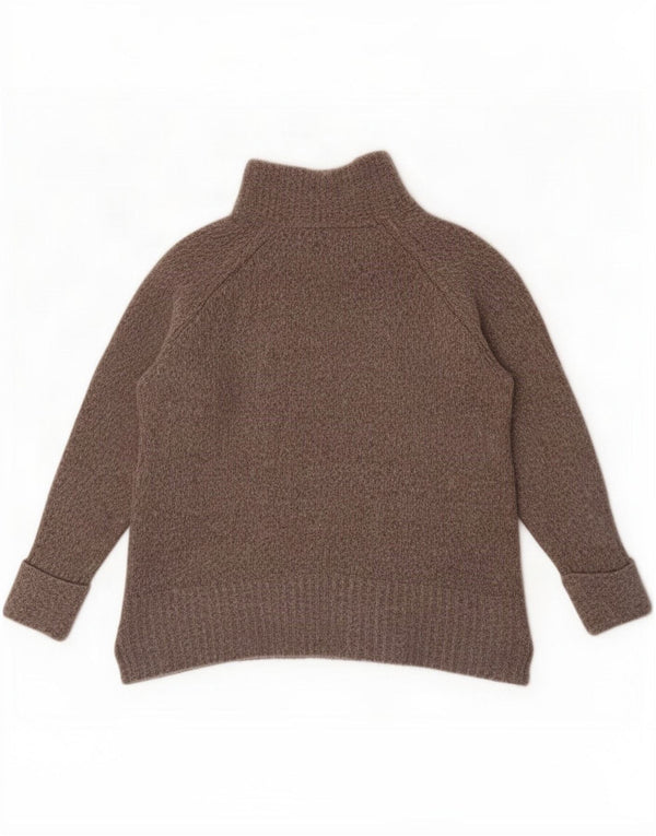 Massimo Dutti Dame Turtle Neck Jumper Sweater UK 18 XL Brun Uld