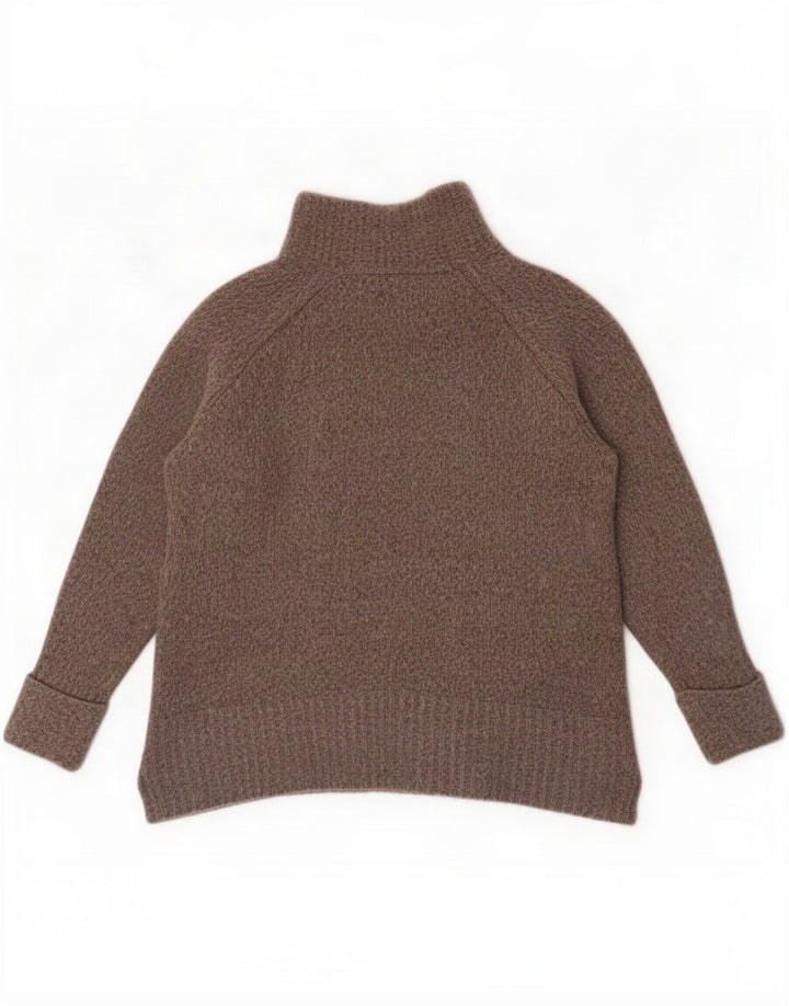 Massimo Dutti Dame Turtle Neck Jumper Sweater UK 18 XL Brun Uld