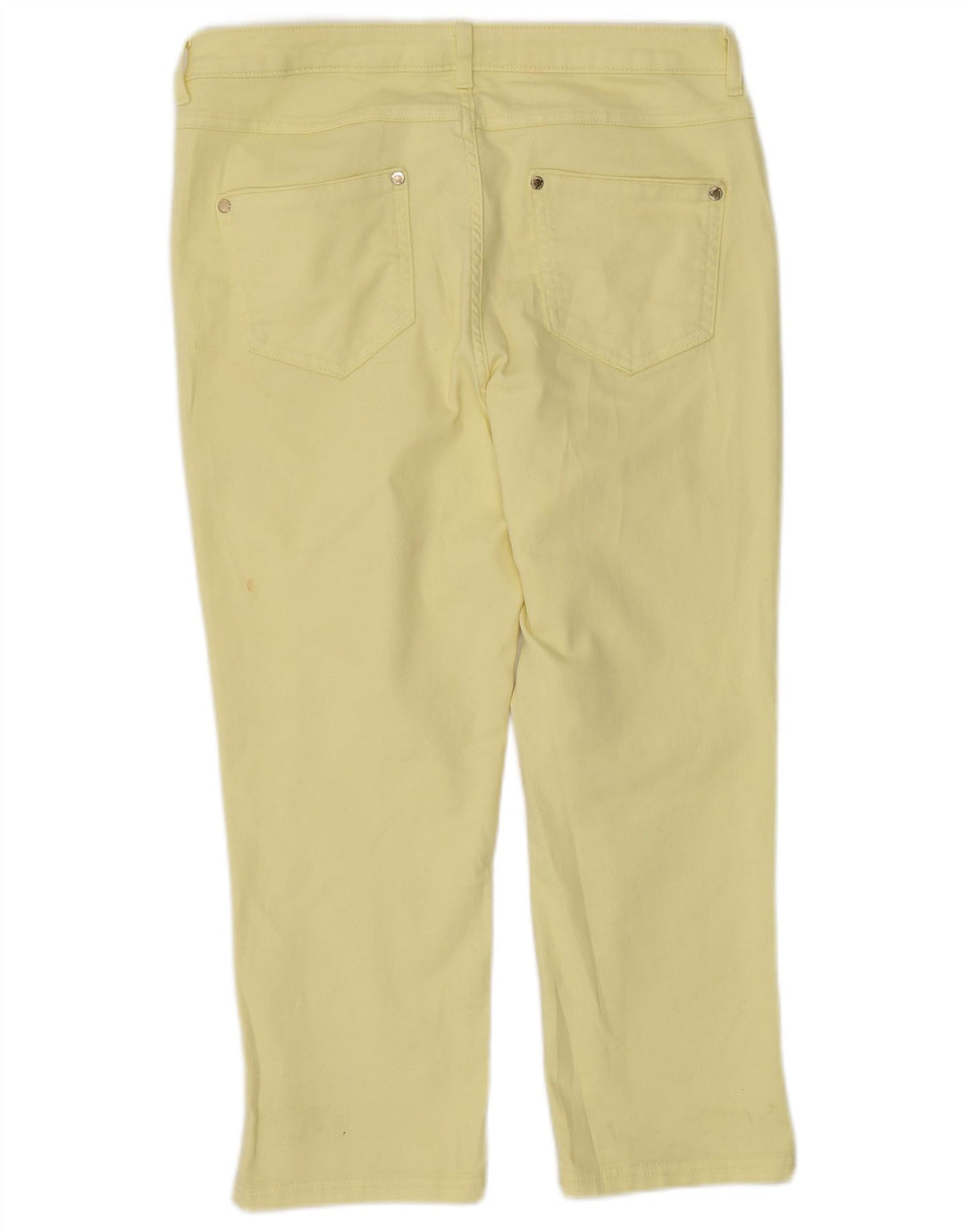 Marks & Spencer Womens Per Una Cropped Trousers UK 12 Medium W32 L22 Yellow