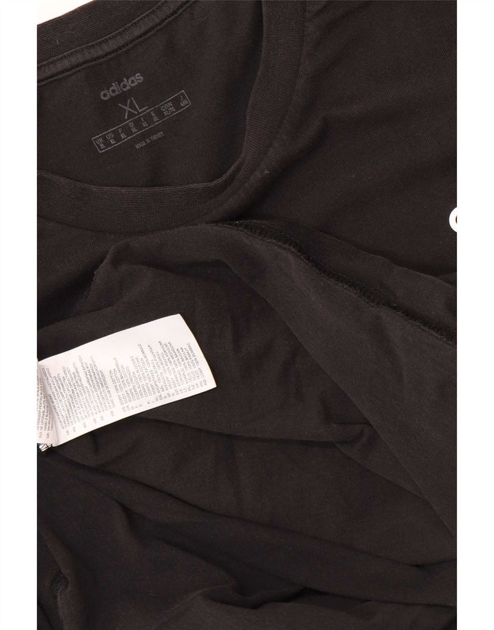 Adidas Herre T-Shirt Top XL Sort Bomuld