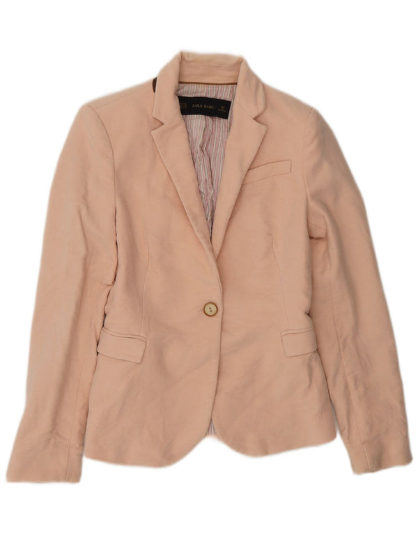 Zara Dame 1 Knap Blazer Jacket UK 6 XS Pink