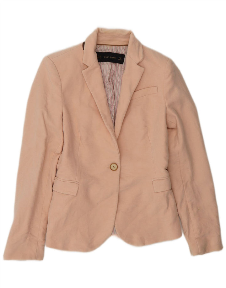 Zara Dame 1 Knap Blazer Jacket UK 6 XS Pink
