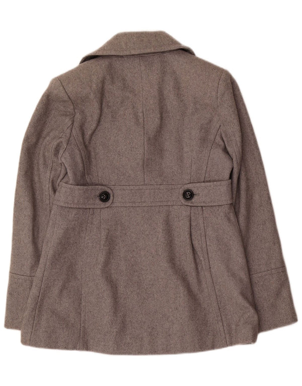 Dkny Womens Pea Coat US 6 Medium Grey Wool
