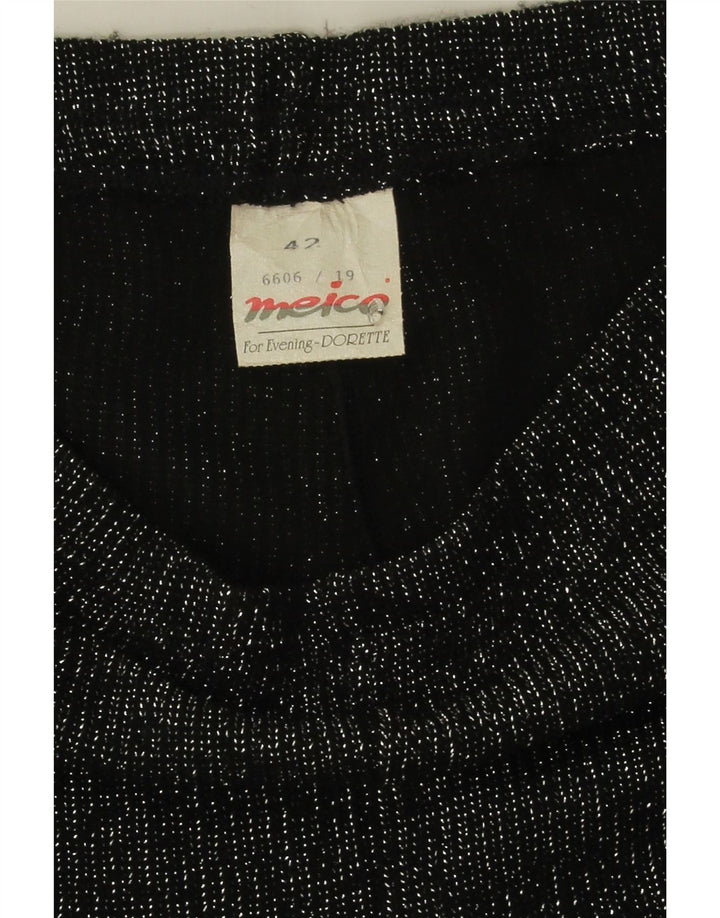 Meico Womens Leggings IT 42 Medium Black Flecked Polyacrylic