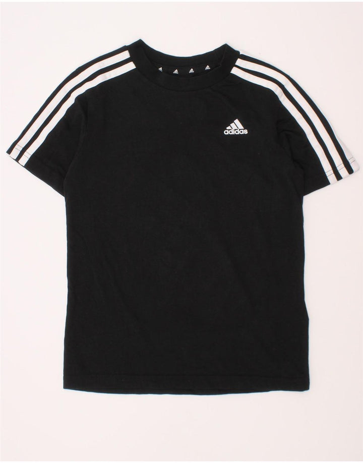 Adidas Boys T-Shirt Top 7-8 år Sort Bomuld
