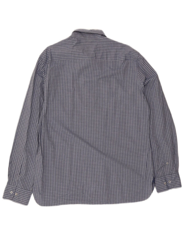 Massimo Dutti Herre Casual Fit skjorte XL blå ternet bomuld