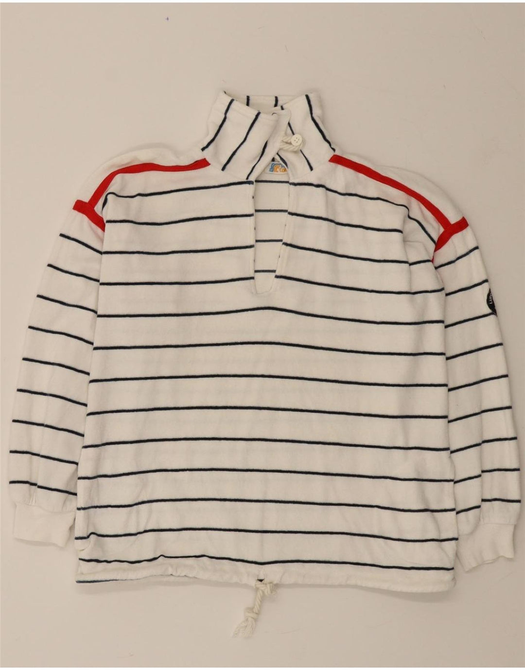 SINA COVA Womens Sweatshirt Jumper UK 14 Large White Striped Vintage Sina Cova and Second-Hand Sina Cova from Messina Hembry 