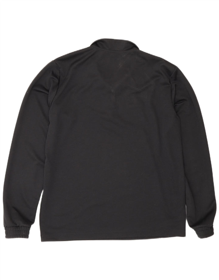 Adidas Herre Zip Neck Top Langærmet Stor Sort Polyester Sports