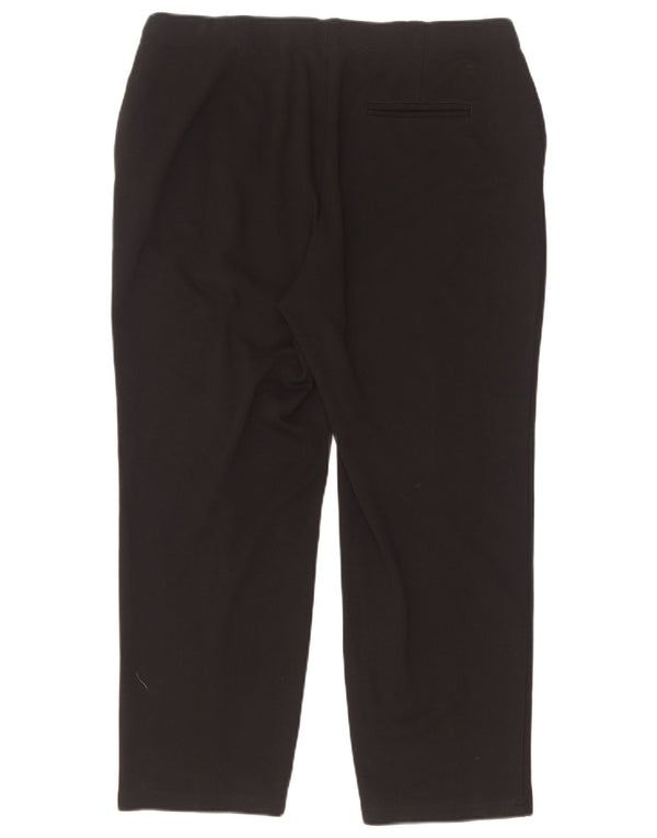 Marks & Spencer Dame Straight Cropped Trousers UK 14 Large W33 L25 Black