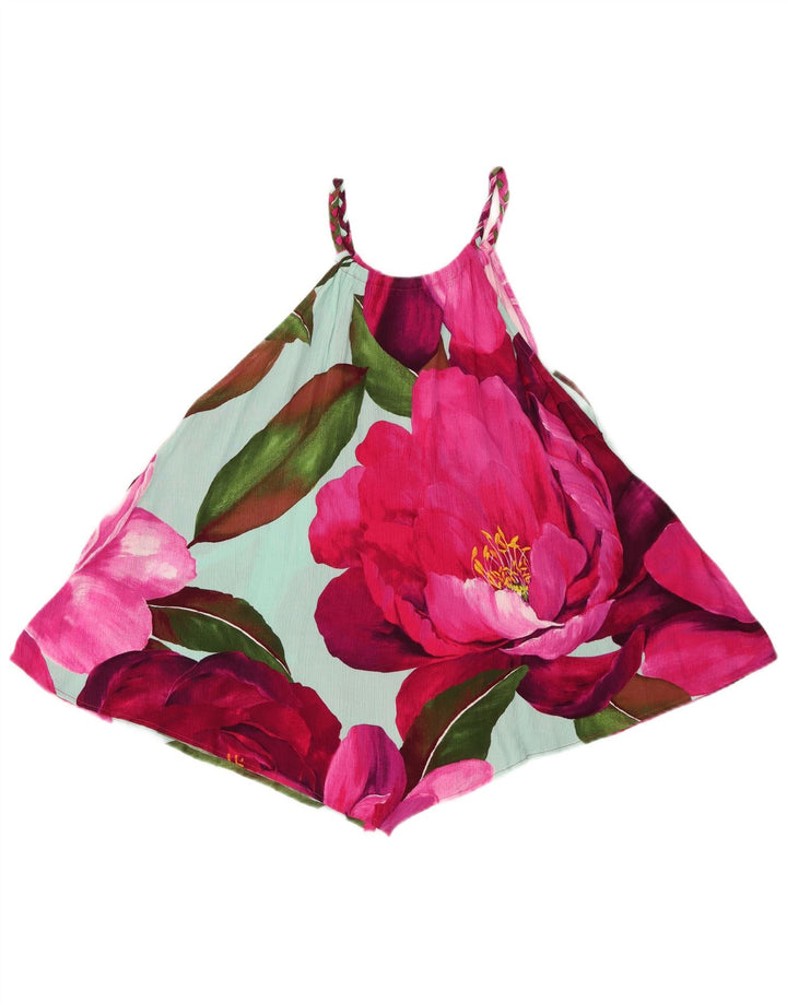 DESIGUAL Dame Asymmetrisk Halter Top UK 14 Medium Multicolored Floral