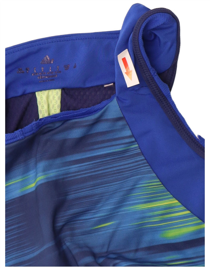 Adidas Dame Climacool Vest Top UK 8/10 Small Blue Pinstripe