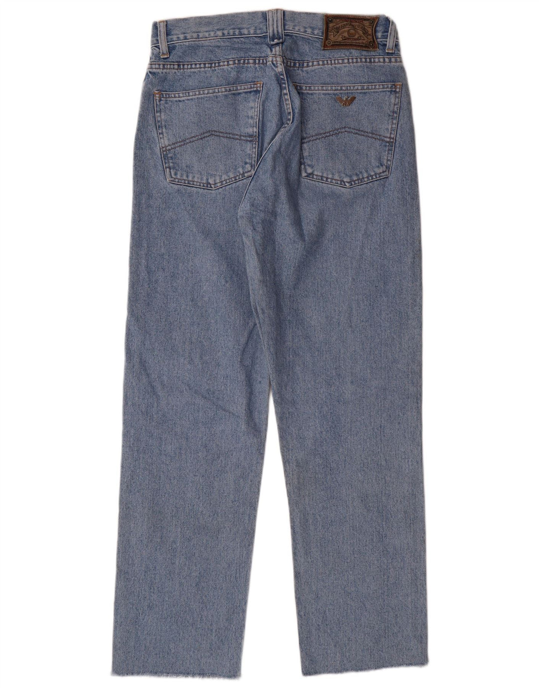 Armani Herre Højtaljede Lige Jeans W32 L29 Blå Bomuld