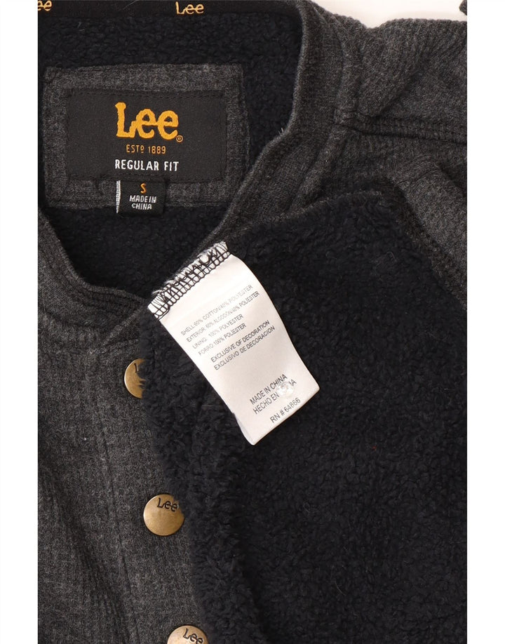 Lee Herre Regular Fit Button Neck Sweatshirt Jumper lille grå bomuld