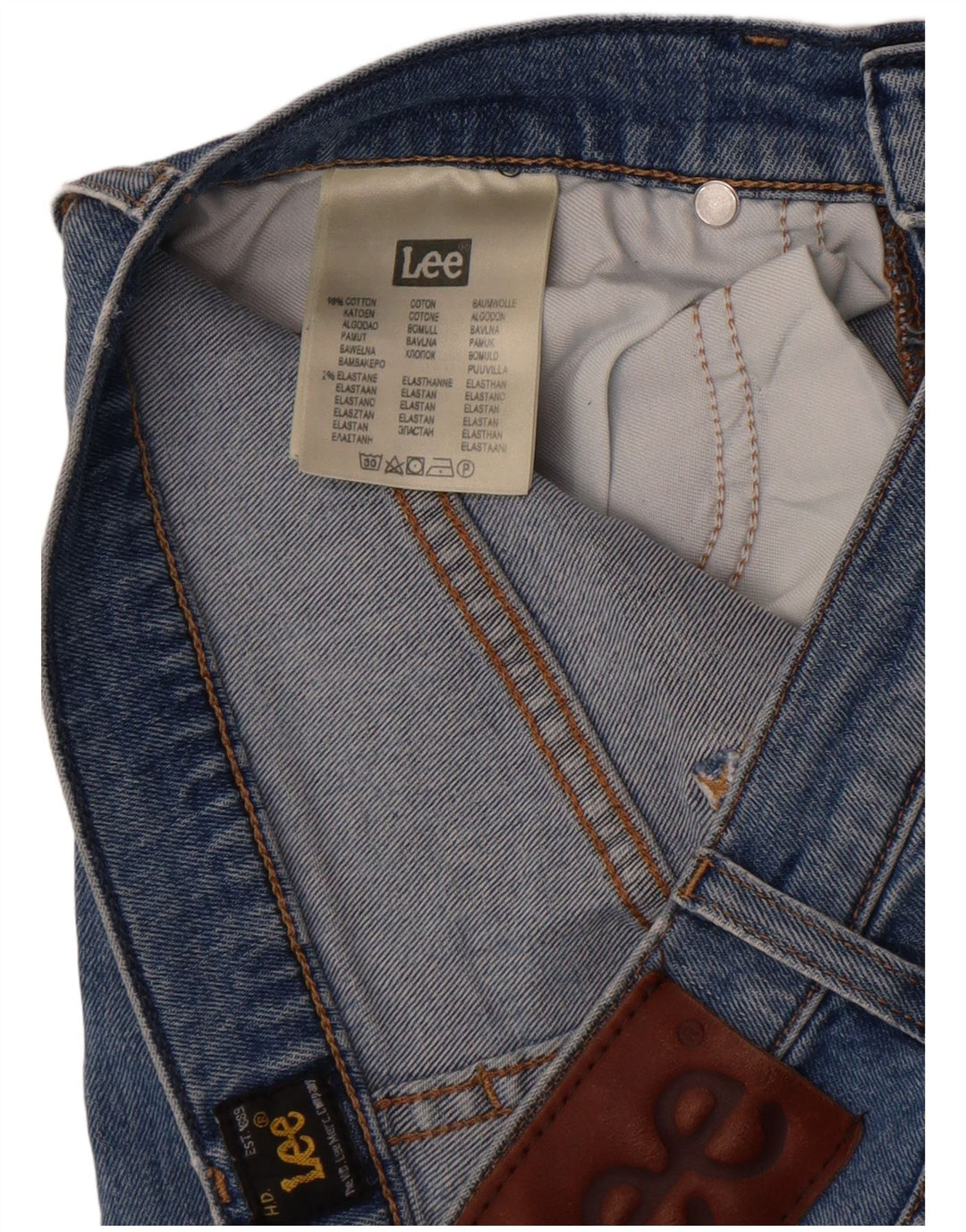 Lee Herre Rider Slim Jeans W29 L32 Blå Bomuld