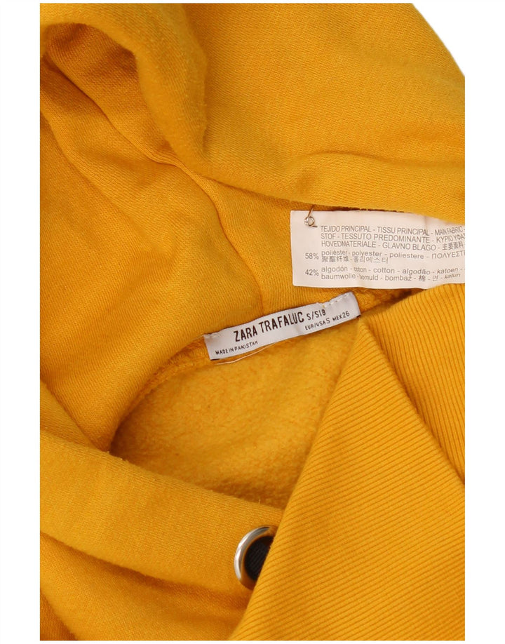 Zara hættetrøje i overstørrelse til kvinder UK 10 Lille gul polyester