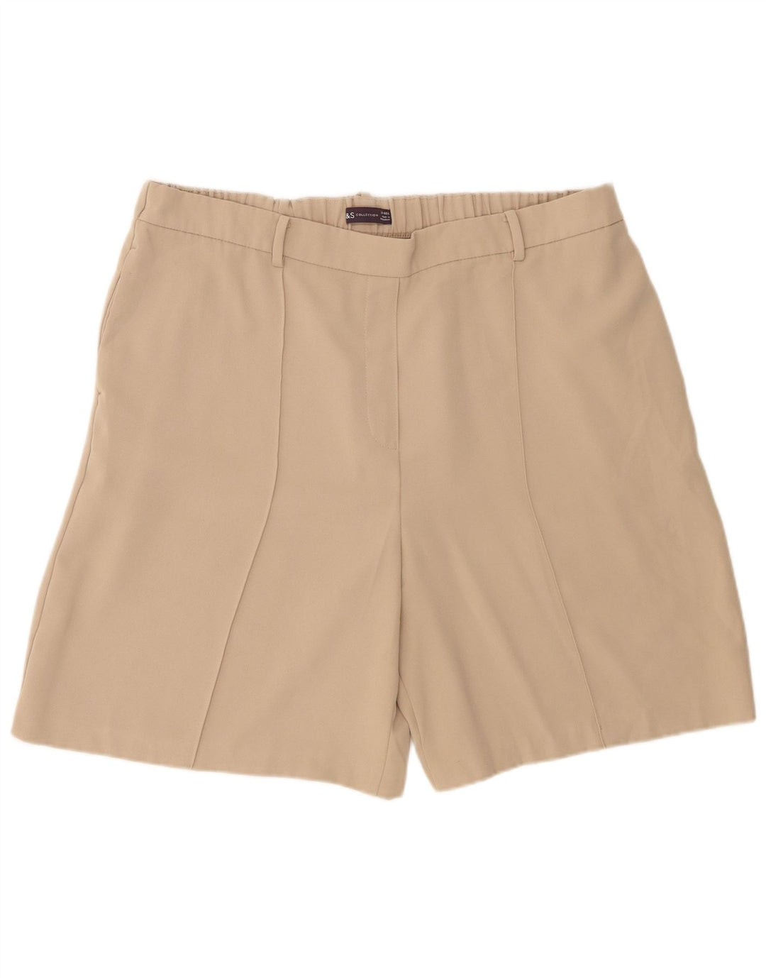 Marks & Spencer Chino Shorts til kvinder UK 20 2XL W42 Beige Polyester